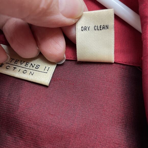 Vintage Valerie Stevens Silk Blazer Jacket Womens 14W Brick Red Holiday Formal - Picture 4 of 6